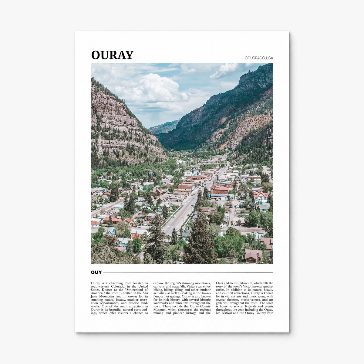 Ouray Travel Poster, print only (unframed)