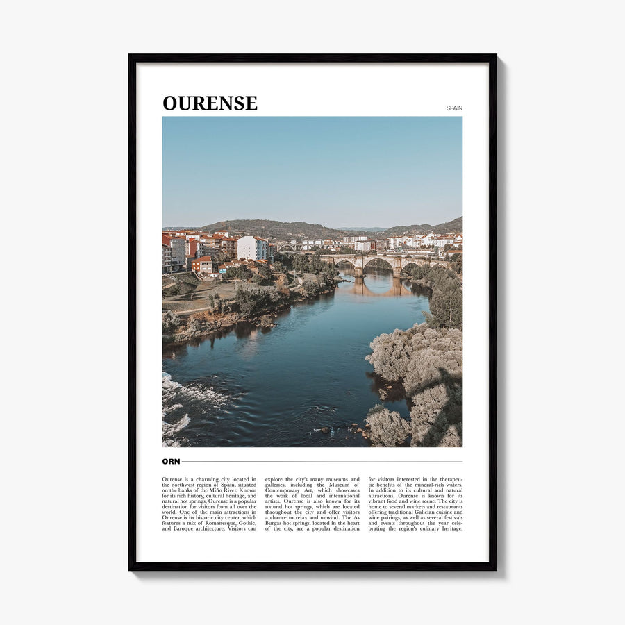 Ourense Travel Poster, framed poster mockup
