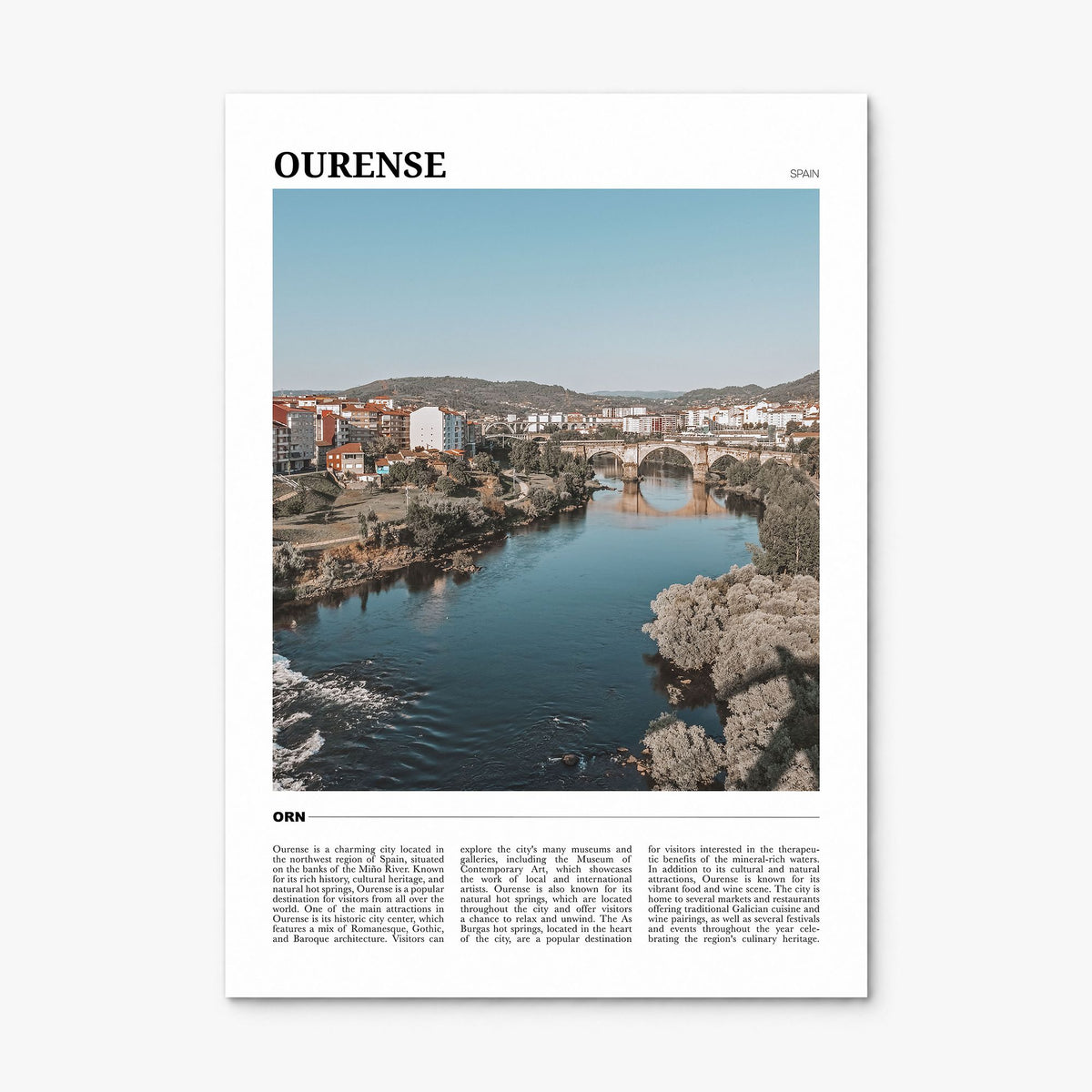 Ourense Travel Poster, print only (unframed)