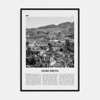 Ouro Preto Poster Black Wood / 8x12 in Nbourhood Travel B&W Poster