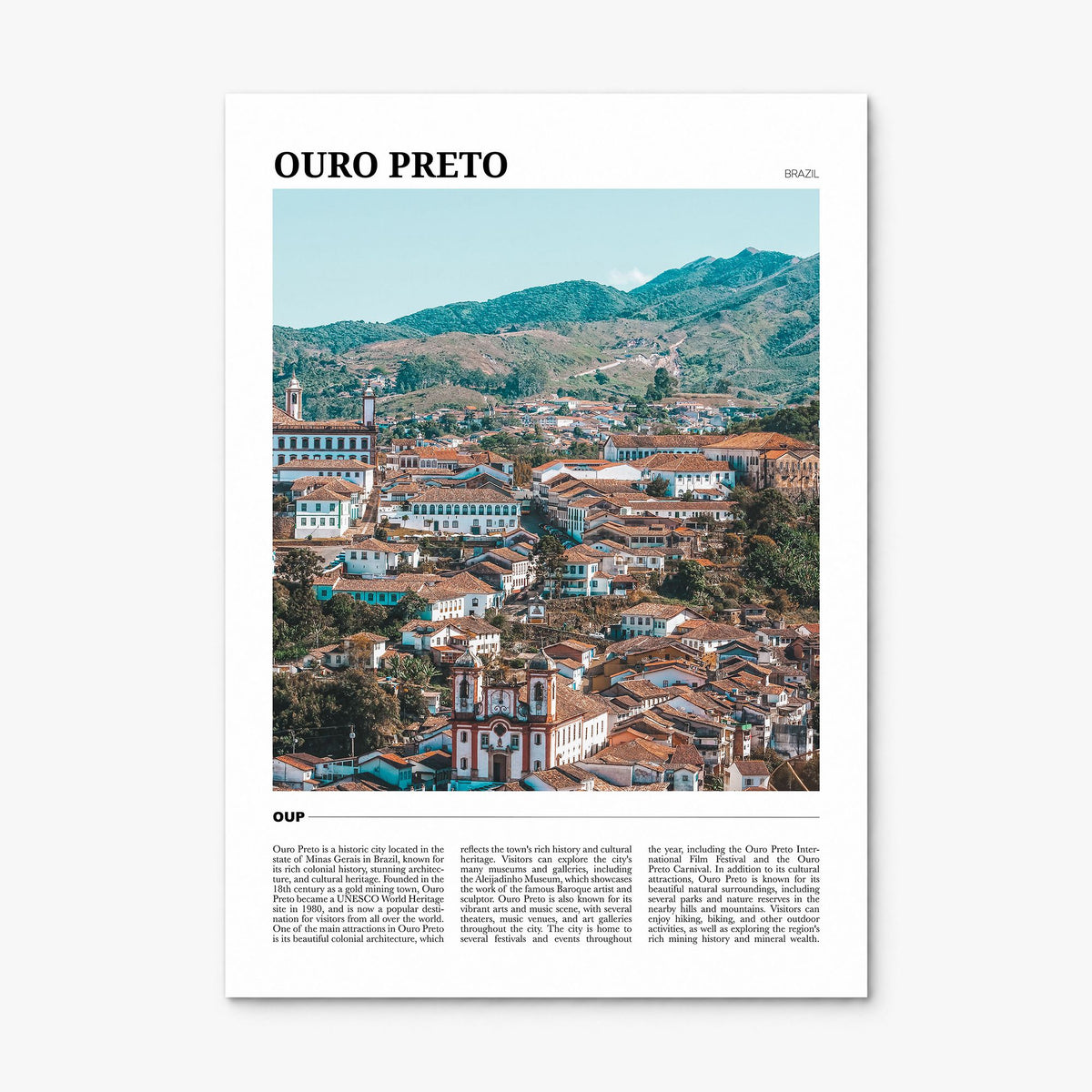 Ouro Preto Travel Poster, print only (unframed)