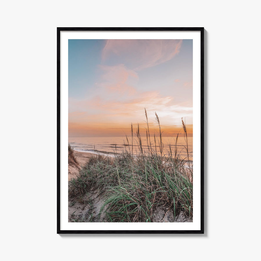Outer Banks no. 1 colorful photo poster of North Carolina & Virginia, USA – vertical wall art, unframed print shown in interi
