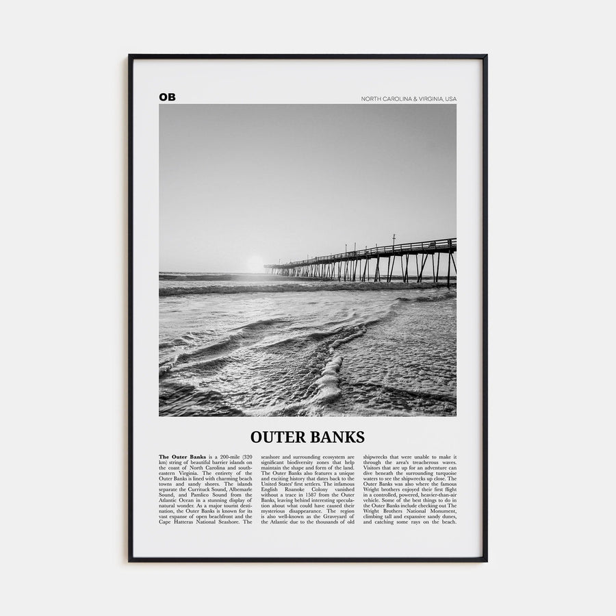 Outer Banks Poster None / 8x12 in Nbourhood Travel B&W Poster