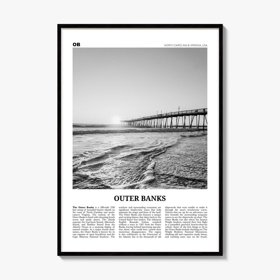 Outer Banks Newspaper Poster, framed poster mockup