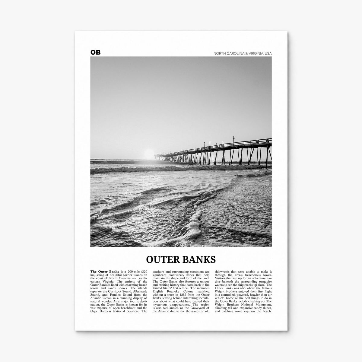 Outer Banks Newspaper Poster, print only (unframed)