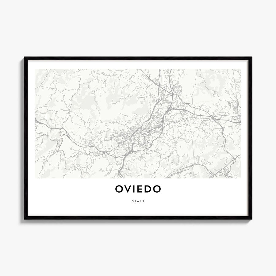 Oviedo Map Poster, framed poster mockup
