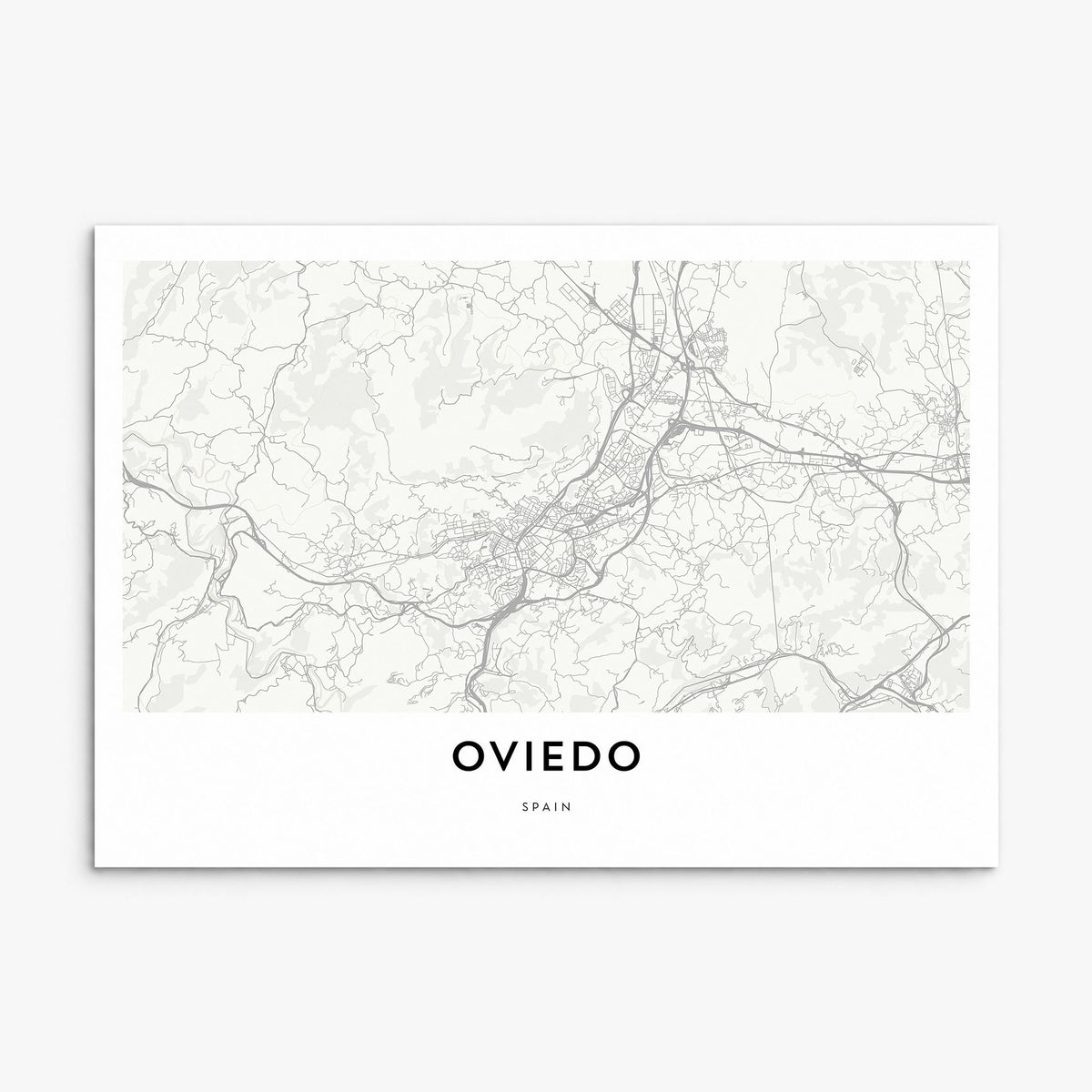 Oviedo Map Poster, print only (unframed)