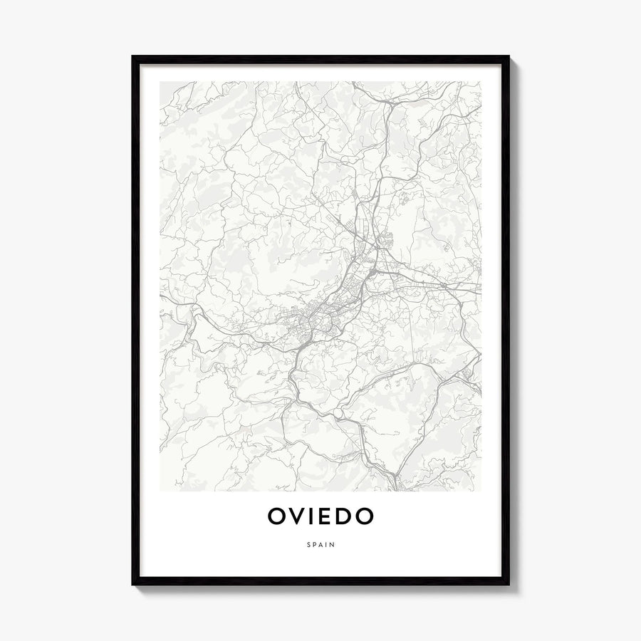 Oviedo Map Poster, framed poster mockup