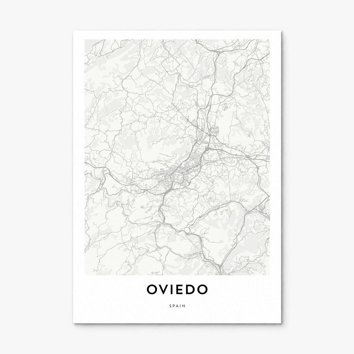 Oviedo Map Poster, print only (unframed)
