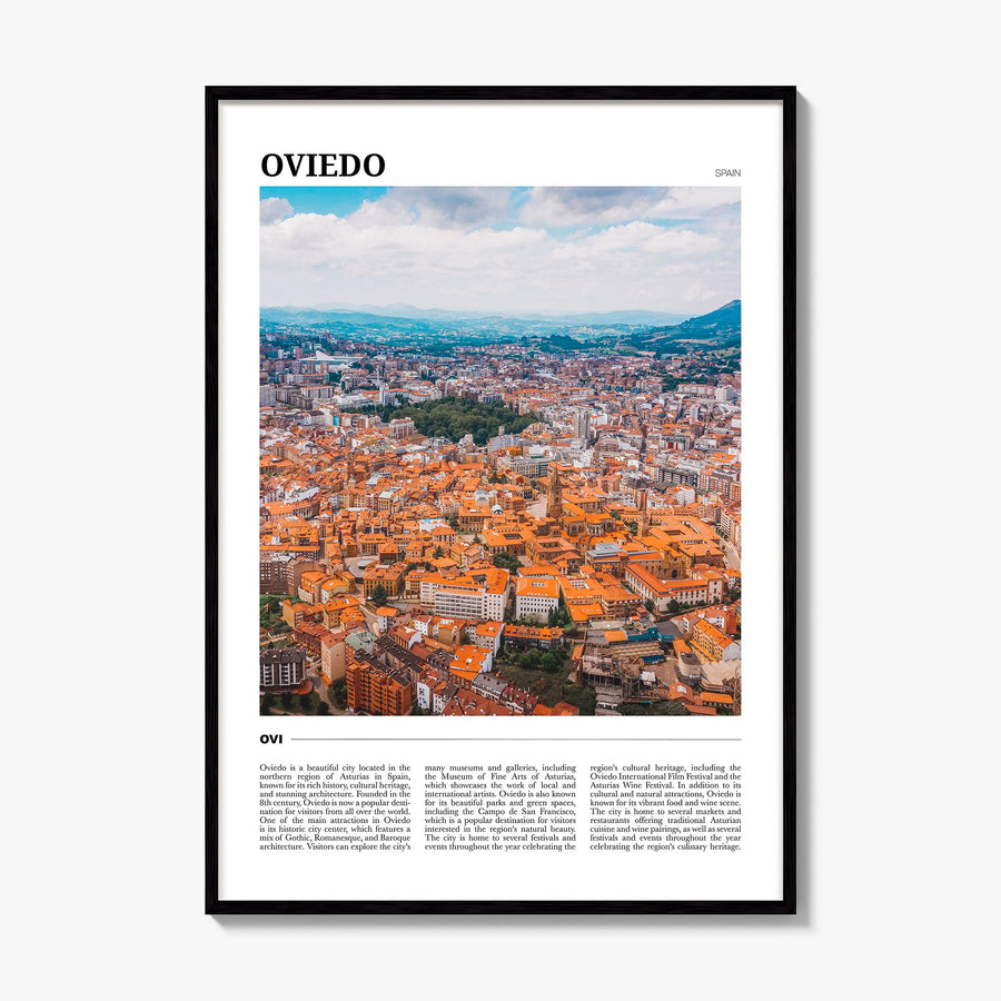 Oviedo Travel Poster, framed poster mockup