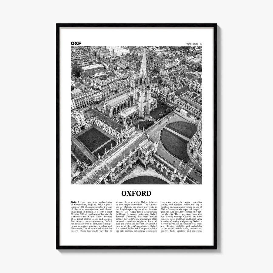 Oxford, England Newspaper Poster, framed poster mockup