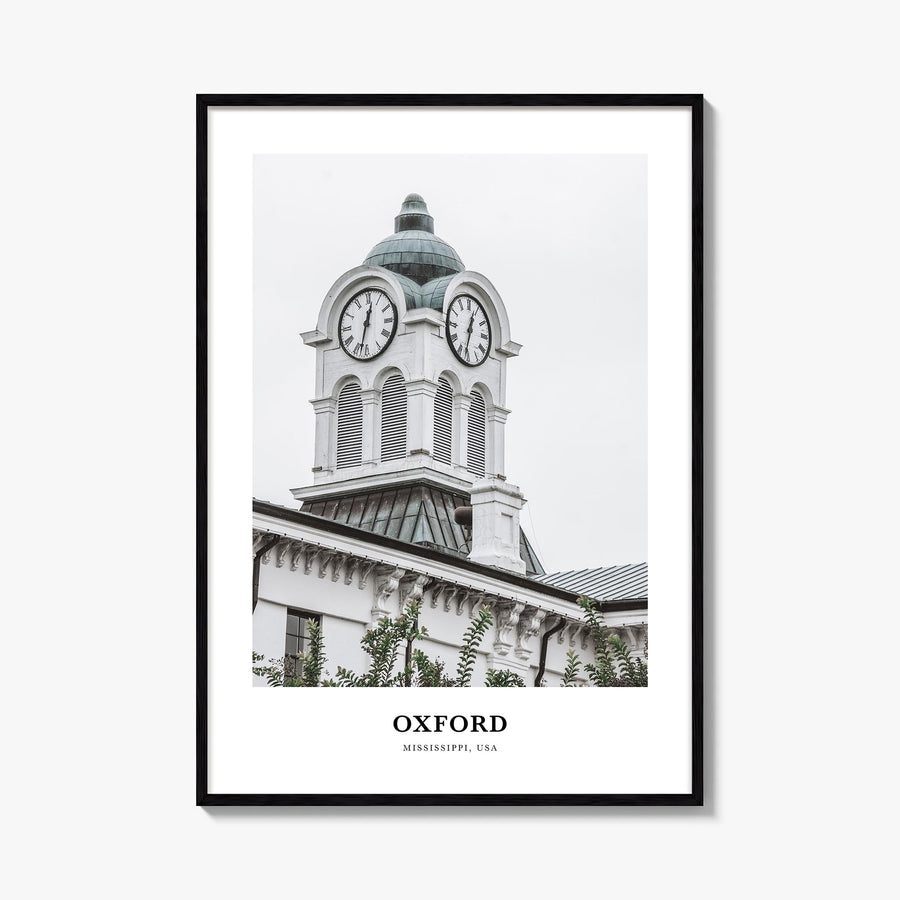 Oxford, Mississippi colorful classic poster of Mississippi, USA – vertical wall art, unframed print shown in interior mockup