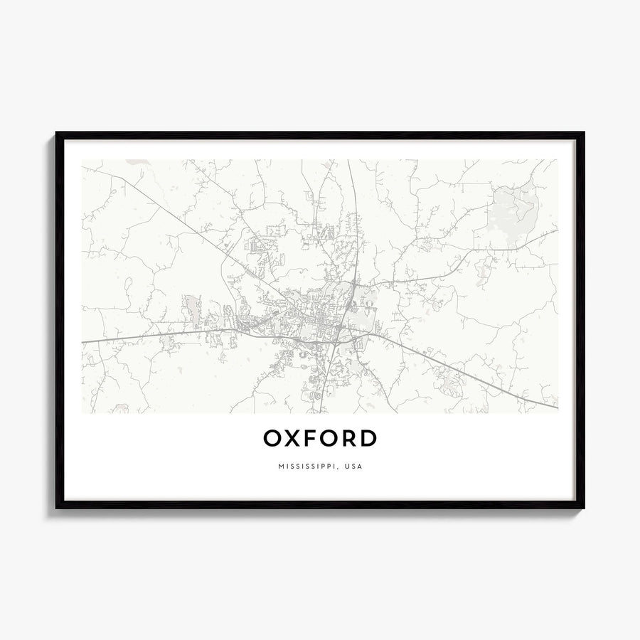 Oxford, Mississippi Map Poster, framed poster mockup