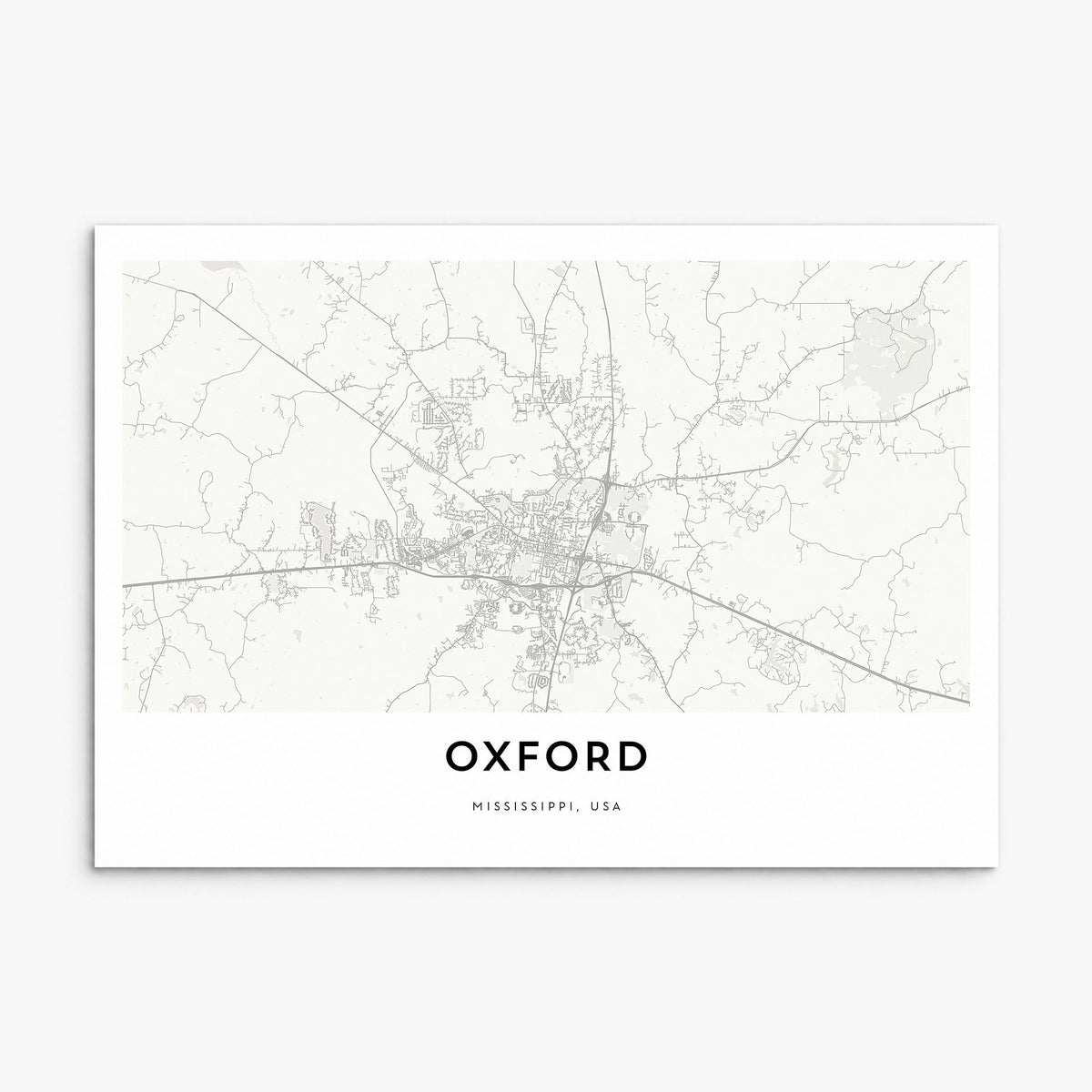 Oxford, Mississippi Map Poster, print only (unframed)
