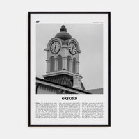 Oxford, Mississippi Poster Black Wood / 8x12 in Nbourhood Travel B&W Poster