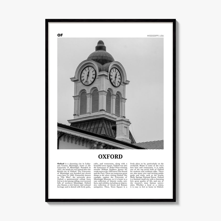 Oxford, Mississippi Newspaper Poster, framed poster mockup