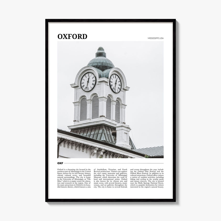 Oxford, Mississippi Travel Poster, framed poster mockup