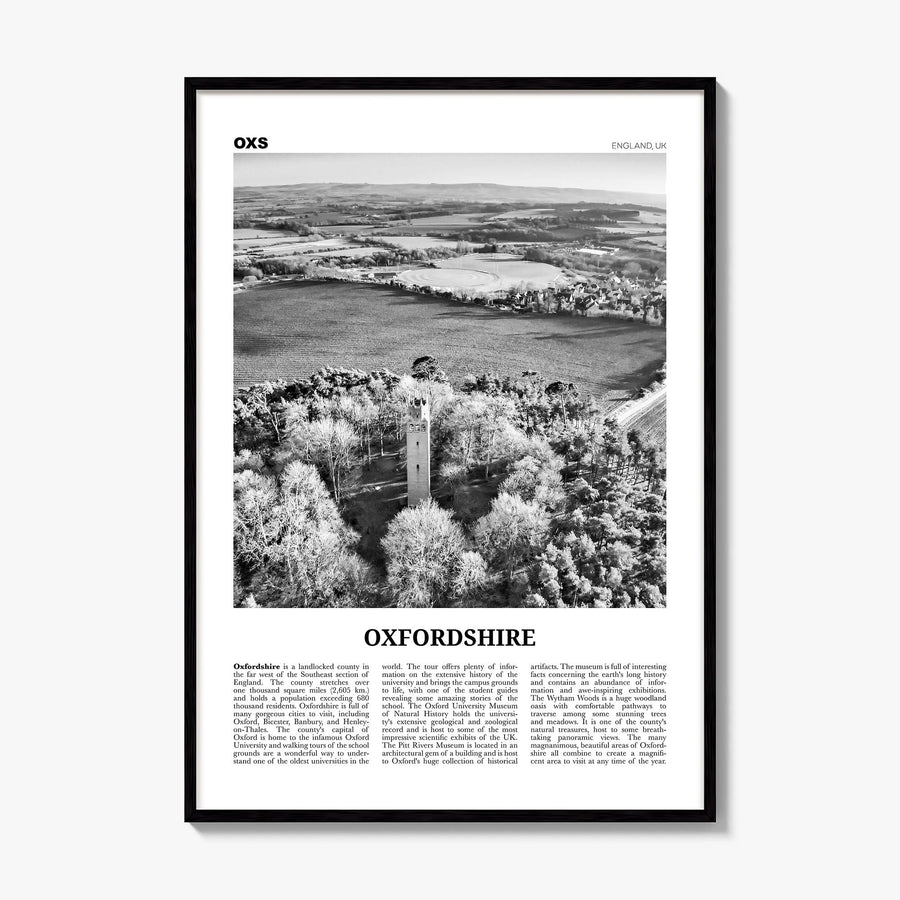 Oxfordshire Newspaper Poster, framed poster mockup