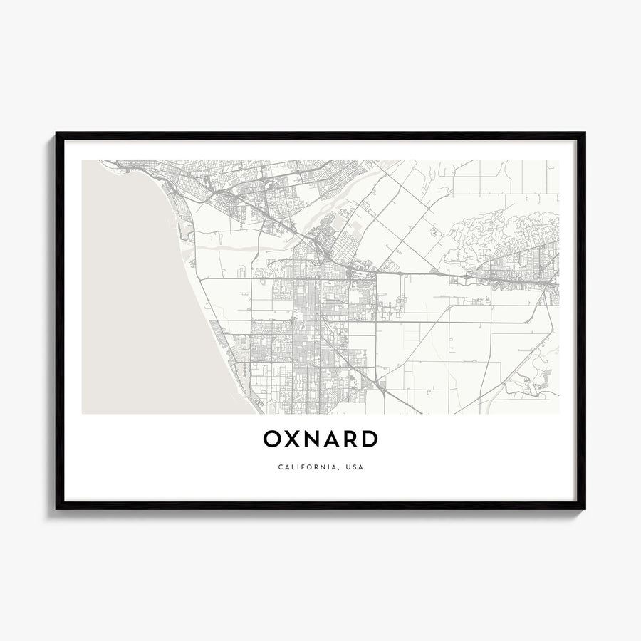Oxnard Map Poster, framed poster mockup