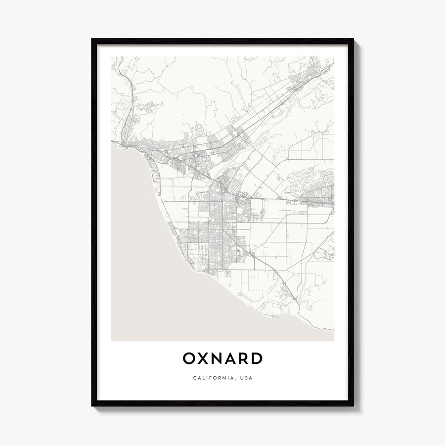 Oxnard Map Poster, framed poster mockup