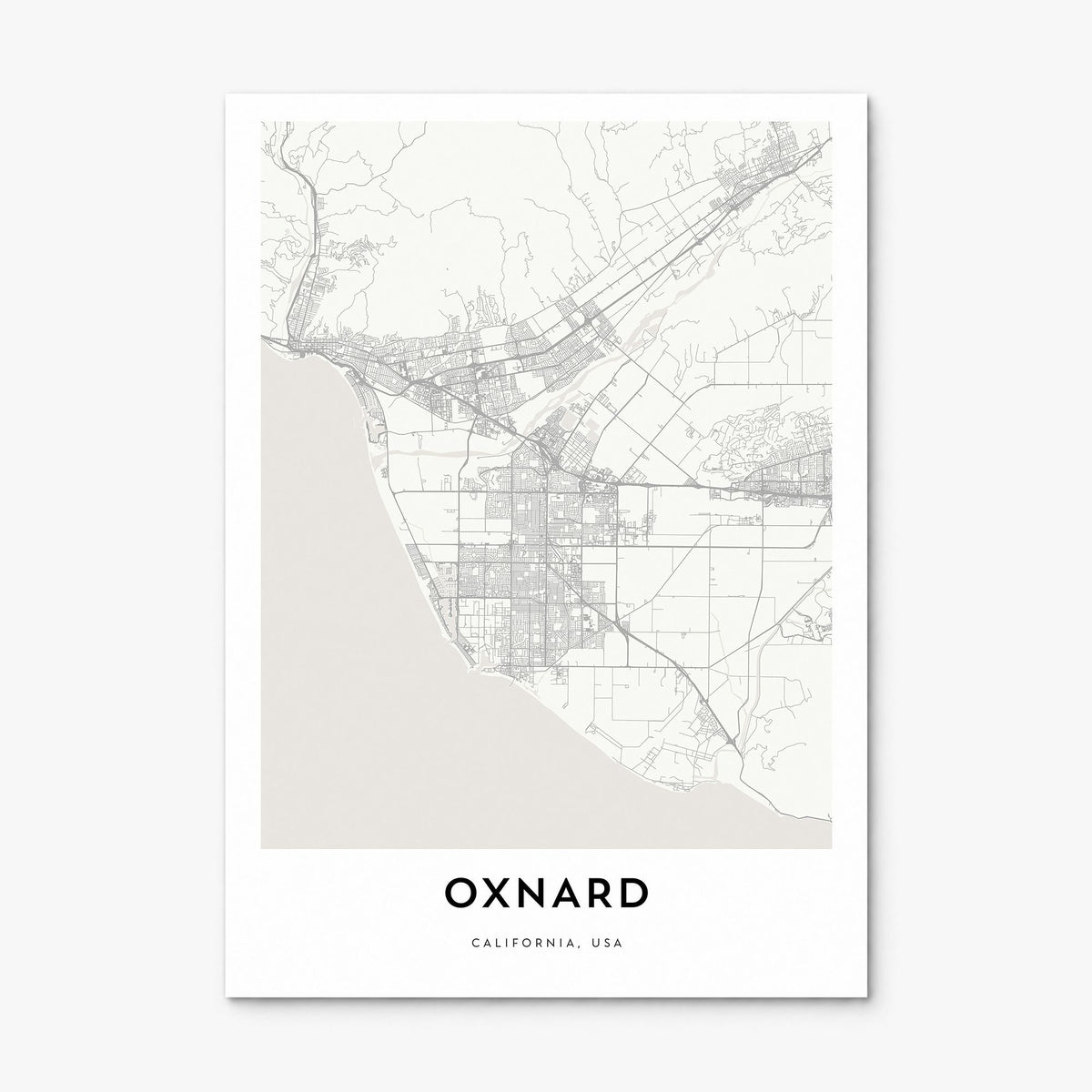 Oxnard Map Poster, print only (unframed)