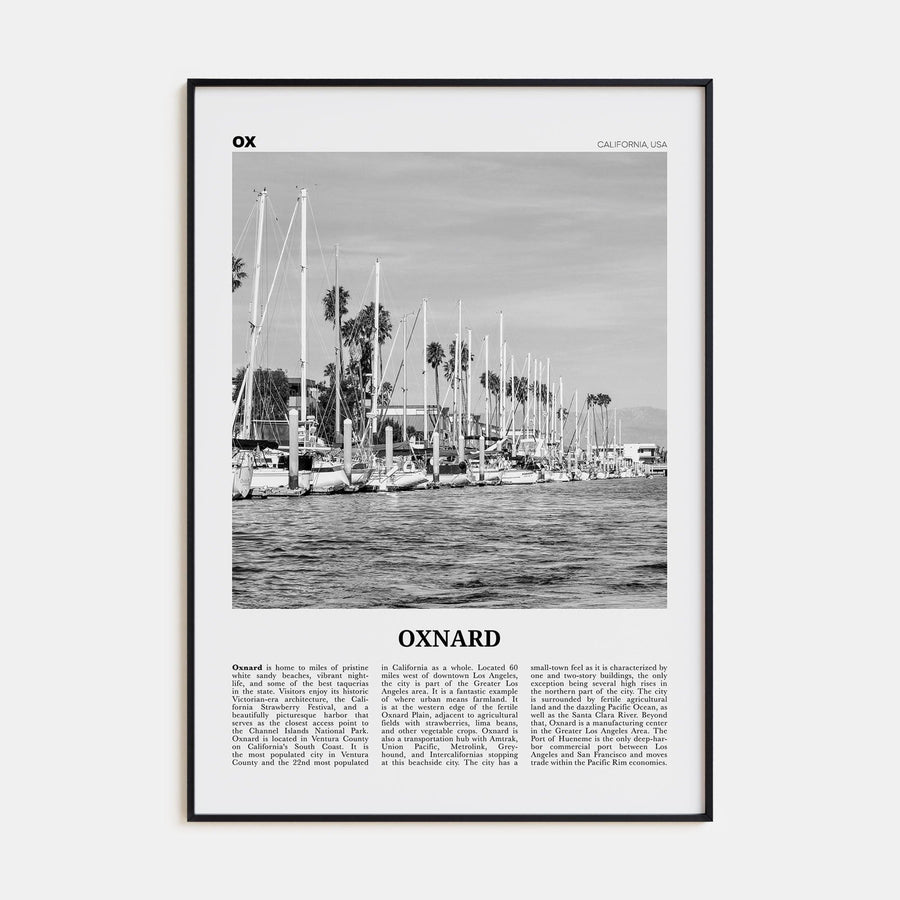 Oxnard Poster None / 8x12 in Nbourhood Travel B&W Poster