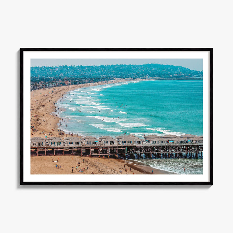 Pacific Beach Photo Poster, framed poster mockup, white border