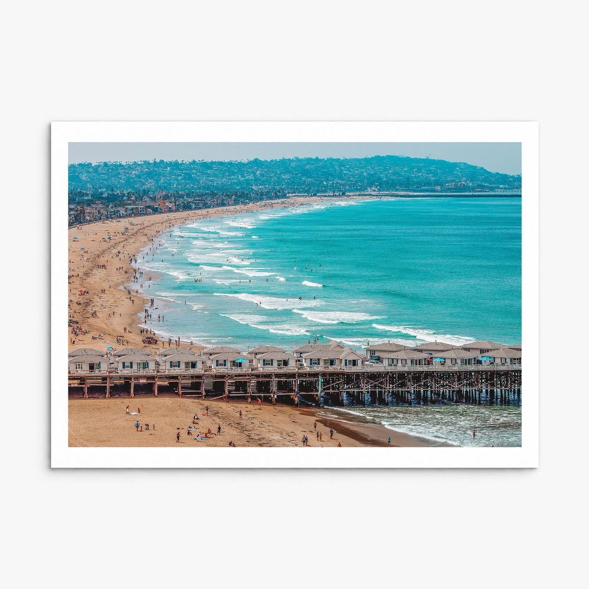 Pacific Beach Photo Poster, print only (unframed), white border