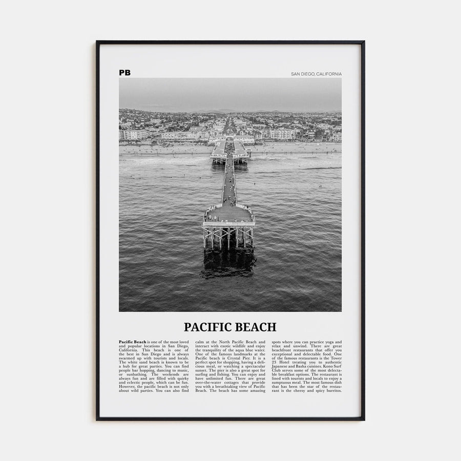 Pacific Beach No 1 Poster None / 8x12 in Nbourhood Travel B&W Poster