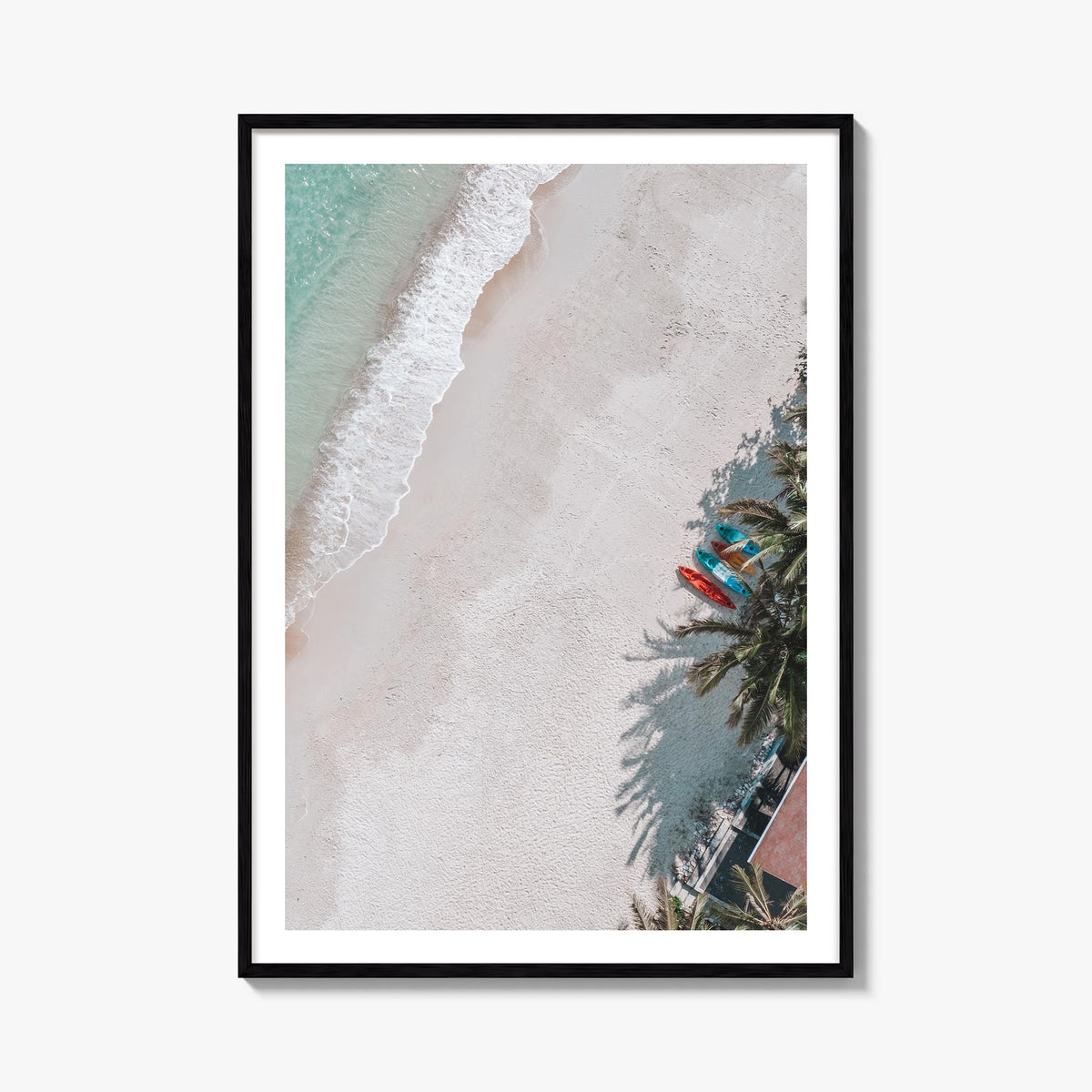 Pacific Beach no. 2 colorful photo poster of San Diego, California – vertical wall art, unframed print shown in interior mock