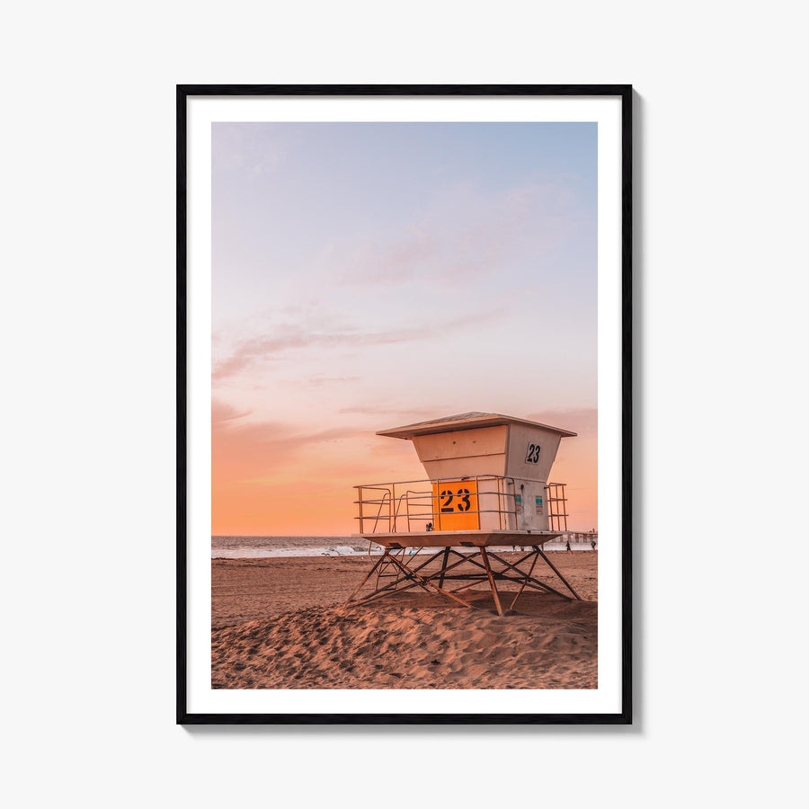 Pacific Beach no. 3 colorful photo poster of San Diego, California – vertical wall art, unframed print shown in interior mock