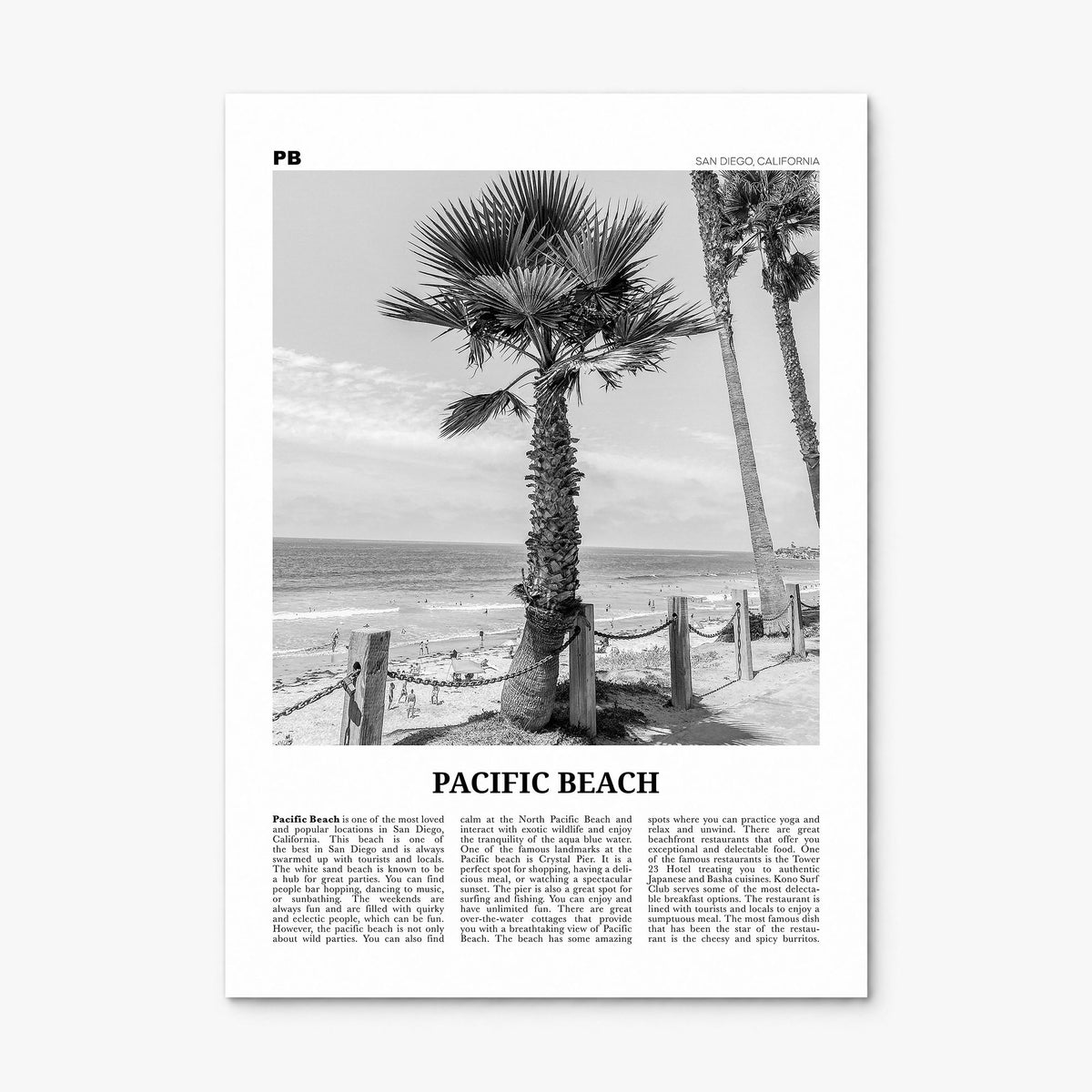 Pacific Beach Newspaper No 2 Poster, print only (unframed)