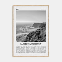 Pacific Coast Highway No 1 Poster Natural Wood / 8x12 in Nbourhood Travel B&W Poster