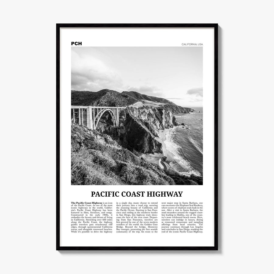Pacific Coast Highway Newspaper No 2 Poster, framed poster mockup