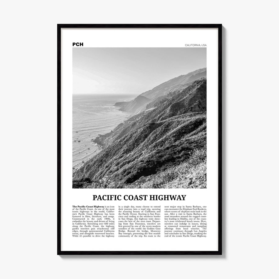 Pacific Coast Highway Newspaper No 3 Poster, framed poster mockup