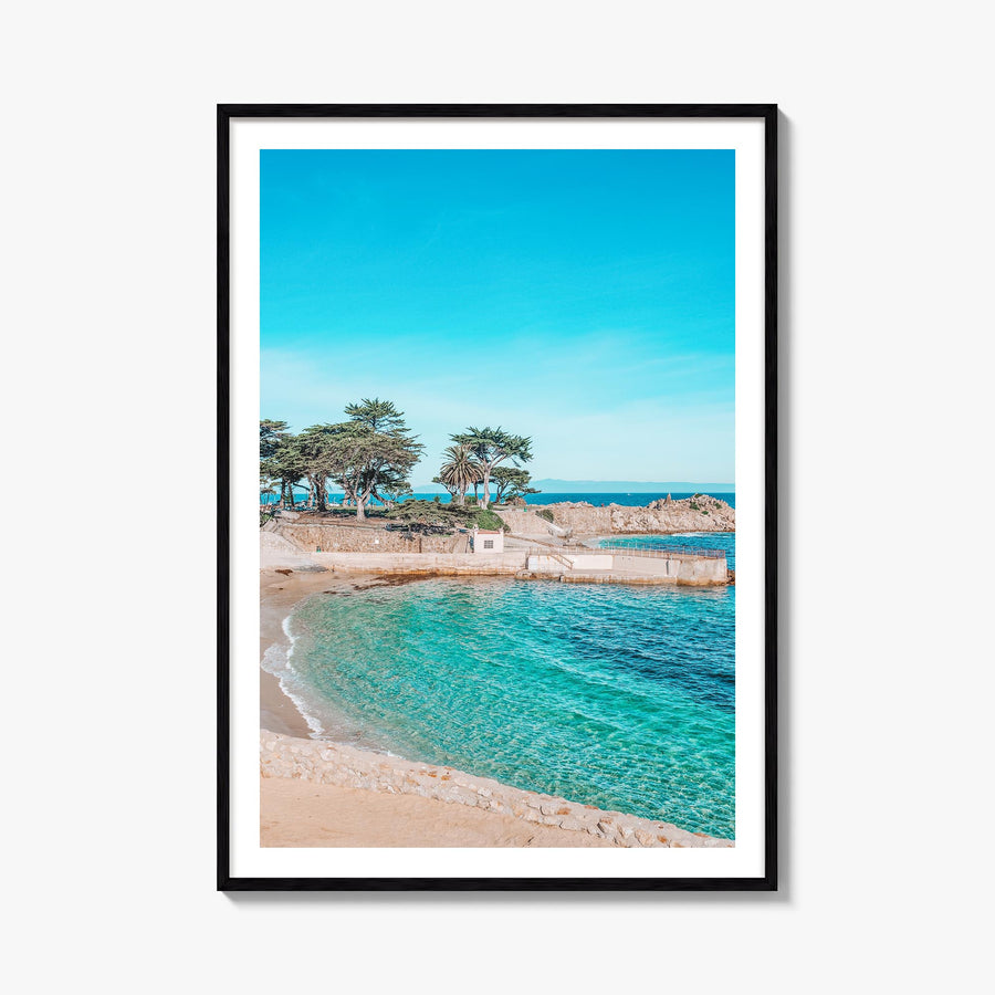 Pacific Grove colorful photo poster of California, USA – vertical wall art, unframed print shown in interior mockup