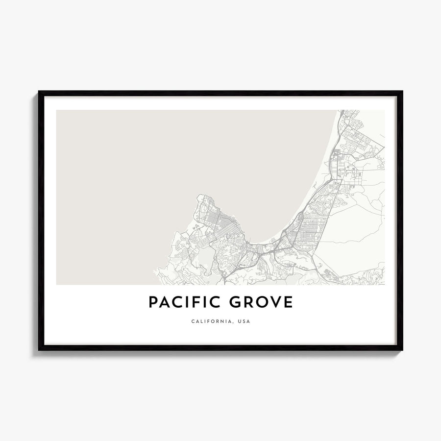 Pacific Grove Map Poster, framed poster mockup