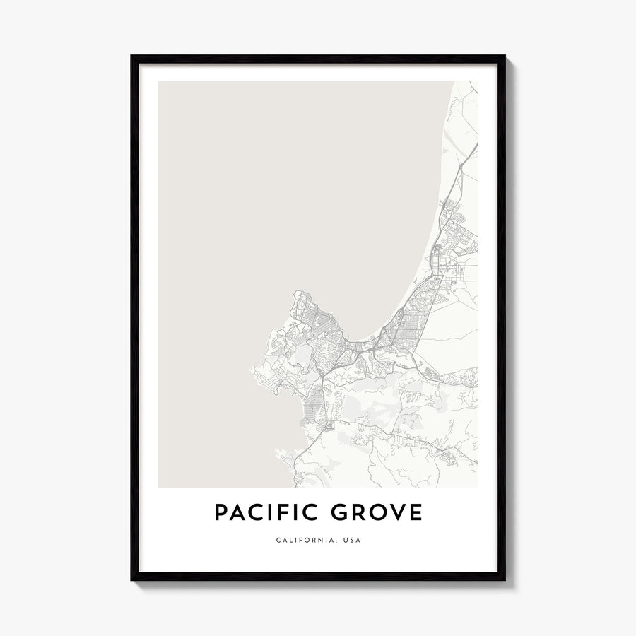 Pacific Grove Map Poster, framed poster mockup