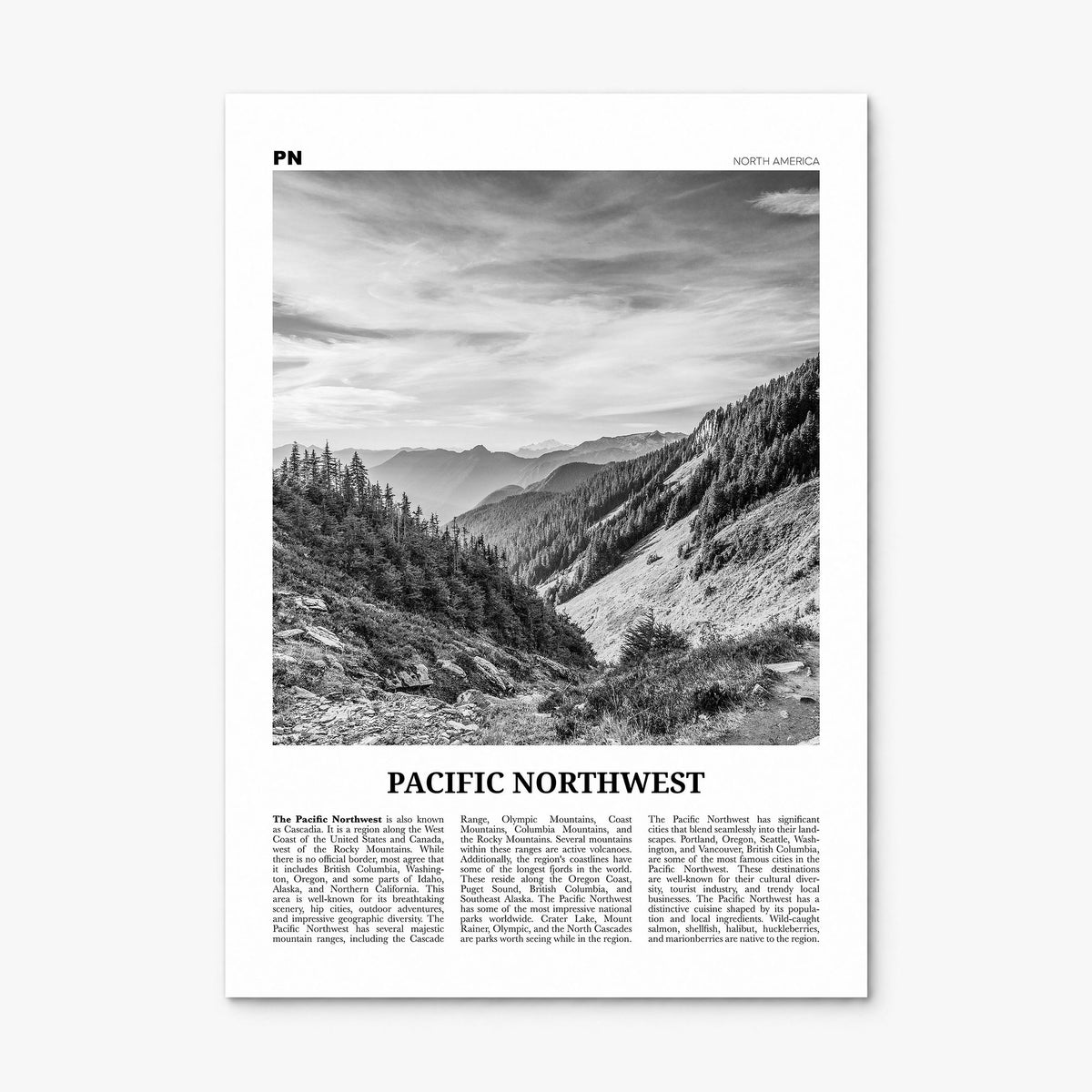 Pacific Northwest Newspaper Poster, print only (unframed)