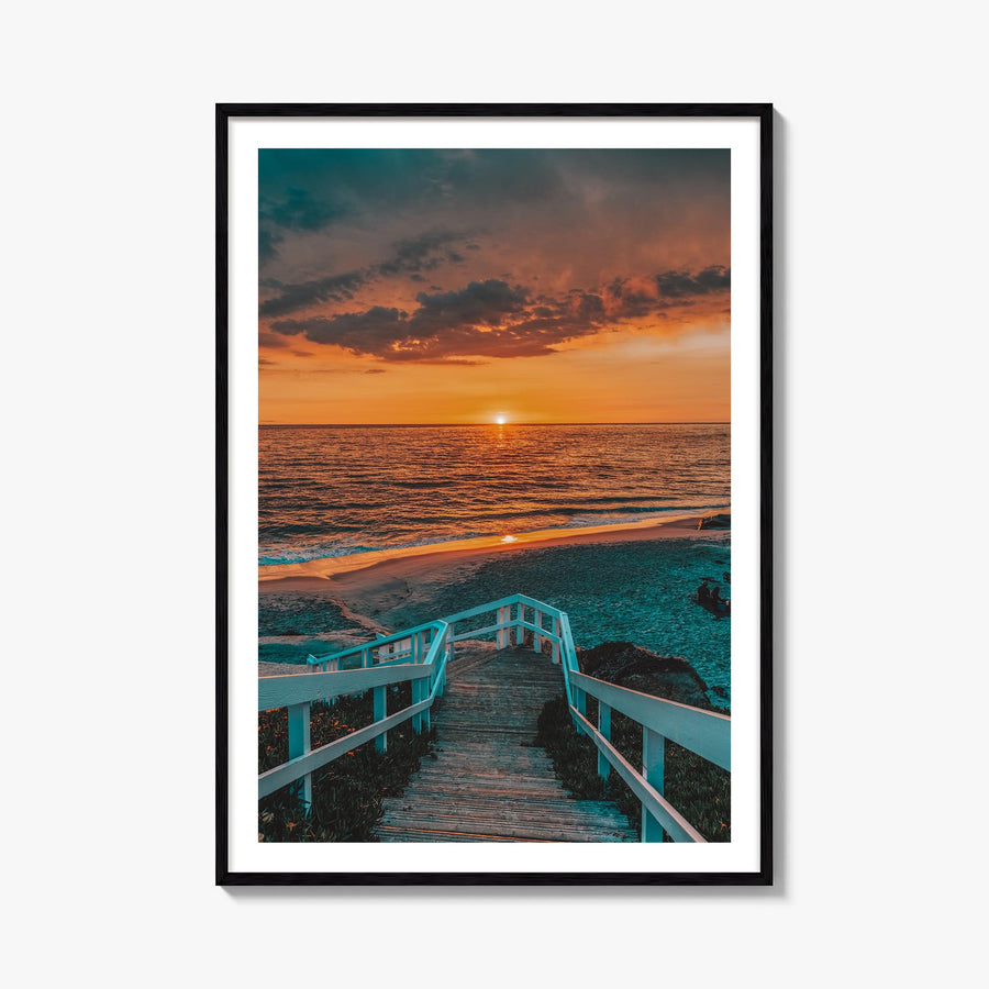 Pacific Ocean colorful photo poster of Oceania – vertical wall art, unframed print shown in interior mockup