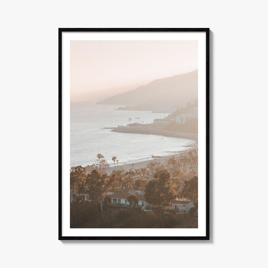 Pacific Palisades no. 1 colorful photo poster of Los Angeles, California – vertical wall art, unframed print shown in interio