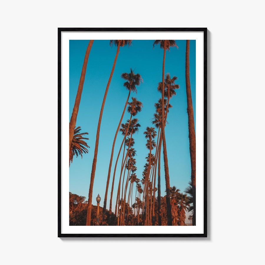 Pacific Palisades no. 2 colorful photo poster of Los Angeles, California – vertical wall art, unframed print shown in interio