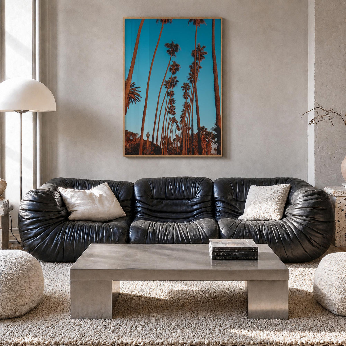 Pacific Palisades no. 2 colorful photo poster of Los Angeles, California – vertical wall art in natural wood frame, hanging o