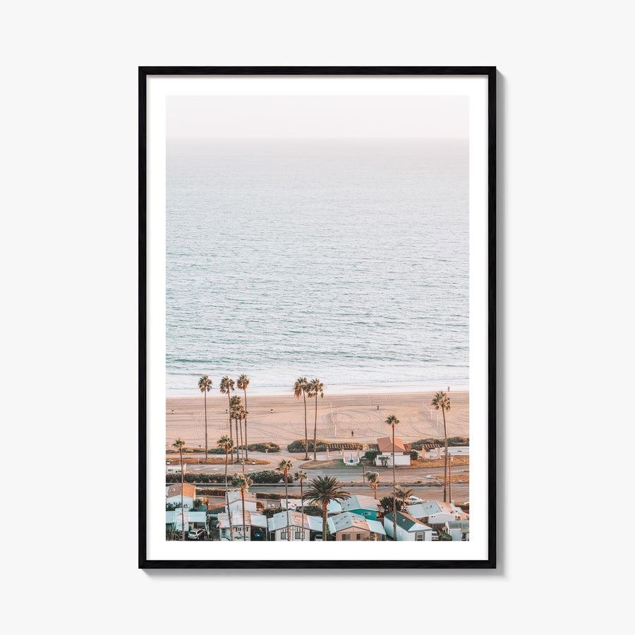 Pacific Palisades no. 3 colorful photo poster of Los Angeles, California – vertical wall art, unframed print shown in interio