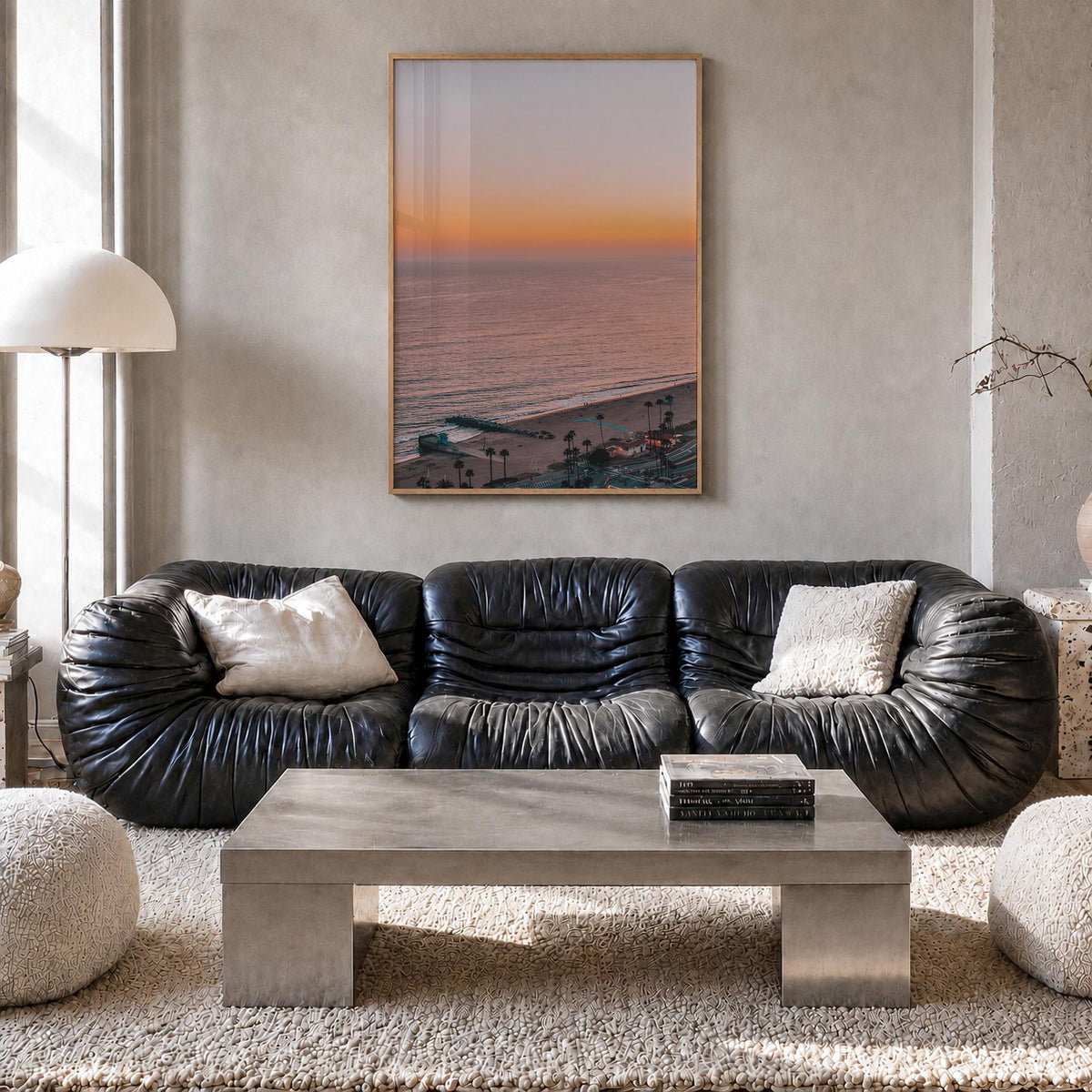 Pacific Palisades no. 5 colorful photo poster of Los Angeles, California – vertical wall art in natural wood frame, hanging o