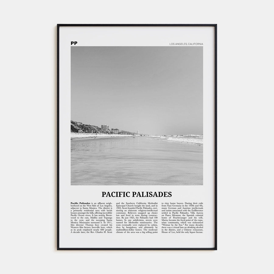 Pacific Palisades Poster None / 8x12 in Nbourhood Travel B&W Poster