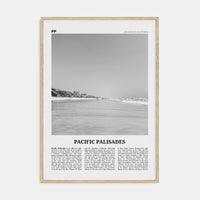 Pacific Palisades Poster Natural Wood / 8x12 in Nbourhood Travel B&W Poster