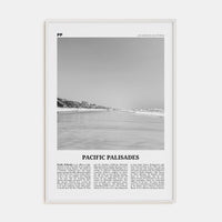 Pacific Palisades Poster White Wood / 8x12 in Nbourhood Travel B&W Poster