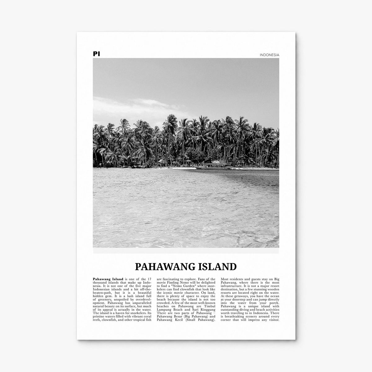 Pahawang Island Newspaper Poster, print only (unframed)