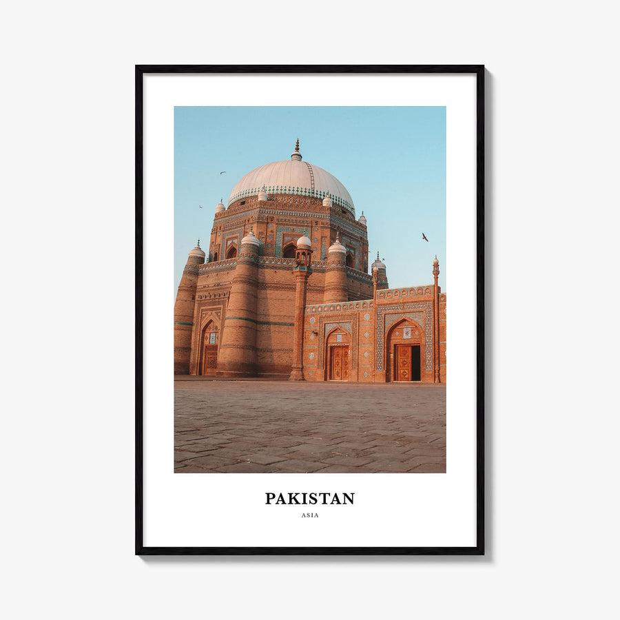Pakistan colorful classic poster of Asia – vertical wall art, unframed print shown in interior mockup
